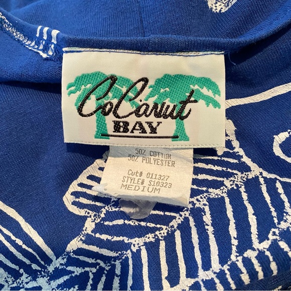 VINTAGE Coconut Bay Blue Tropical Fish Print Dress - Picture 3 of 6